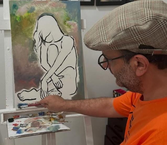 André Valença trabalhando em uma de suas obras